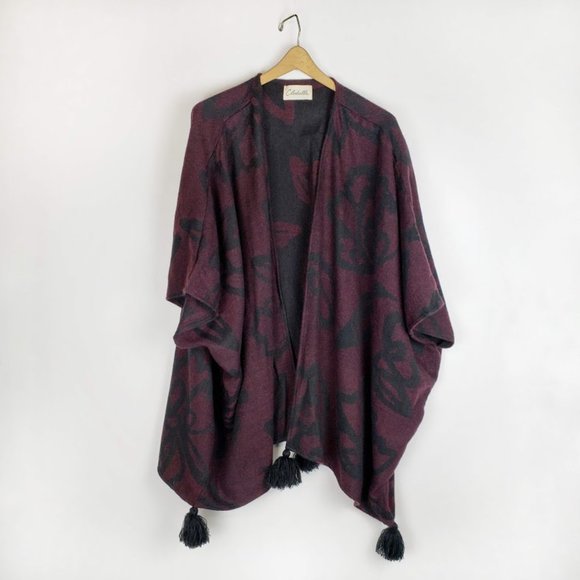 Cleobella Jackets & Blazers - Cleobella burgundy floral Sevigny capelet poncho